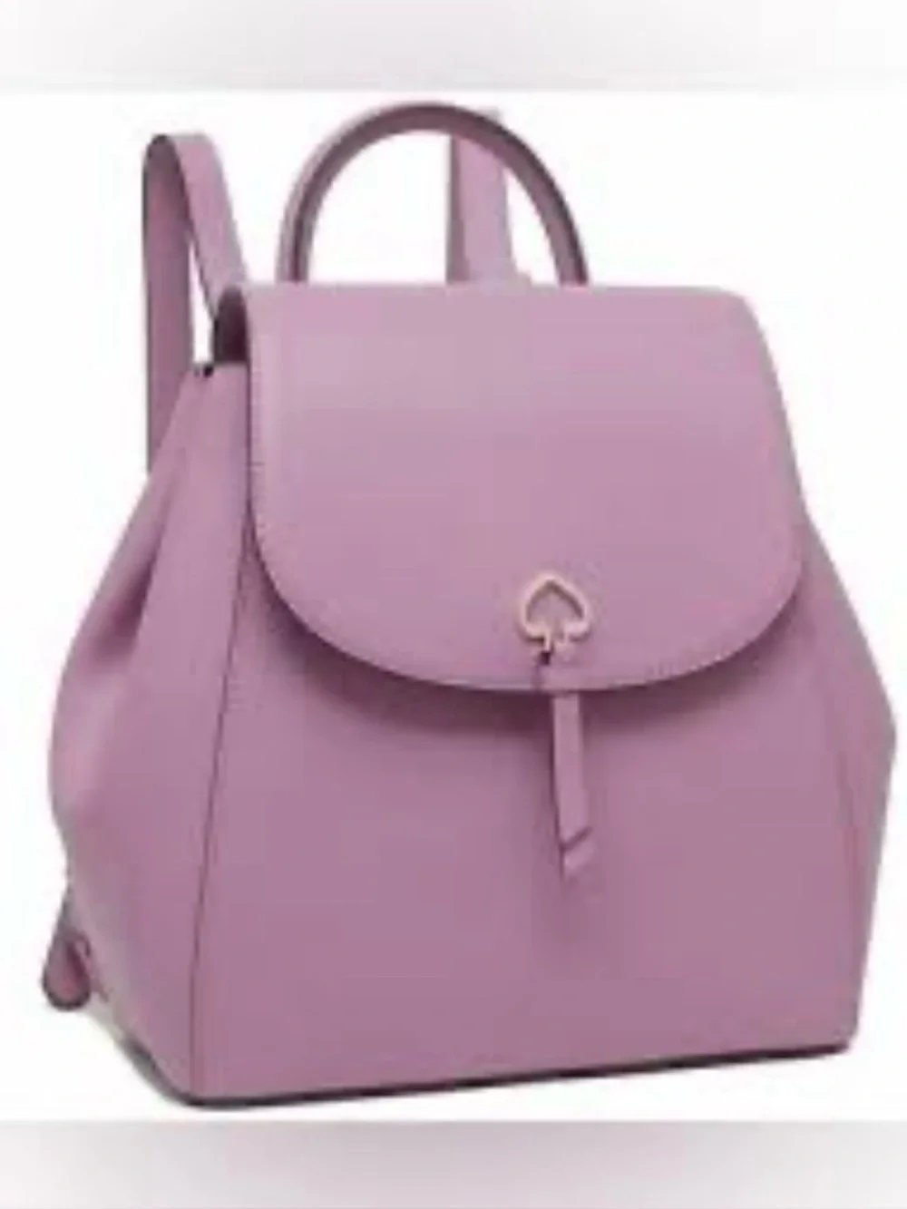Kate Spade New York Adel Medium Flap Leather Backpack, lavender, EUC